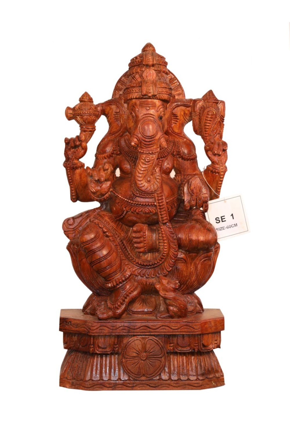 Drewniana figurka Ganesha 338 60cm   – zdjęcie 1