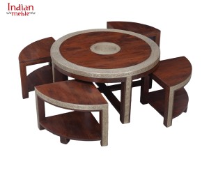 Komplet stolik kawowy  i taborety 302