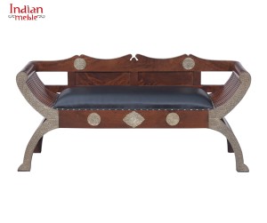 Indyjska drewniana ławka 82