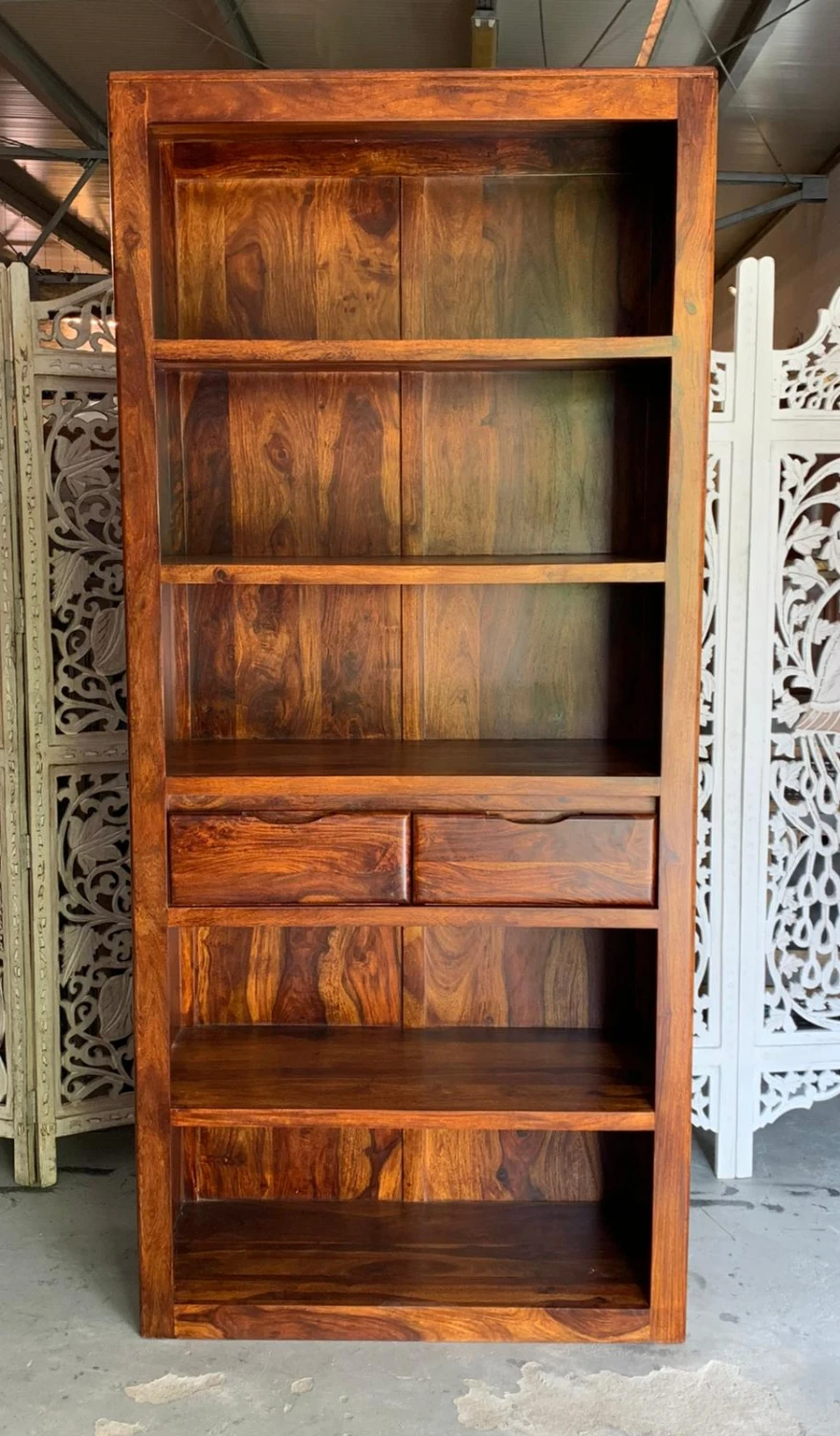 Indyjska drewniana biblioteczka Light Honey 146 – zdjęcie 1