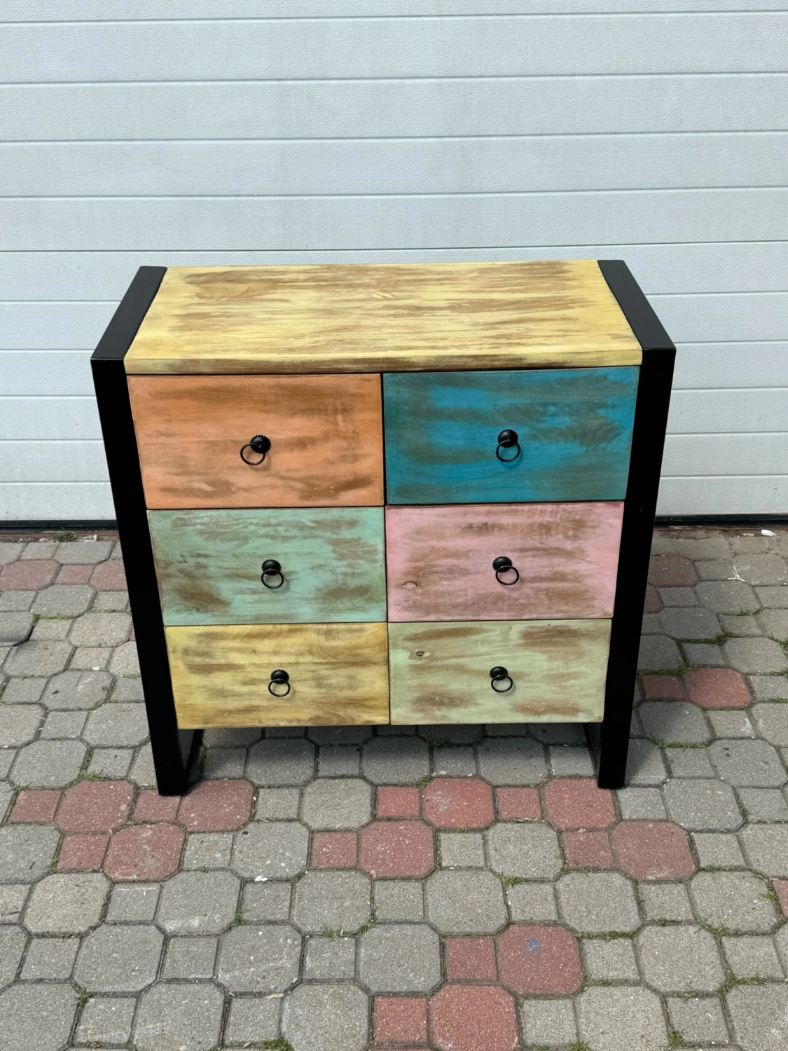 Drewniana komoda loftowa Rainbow 1149 – zdjęcie 1