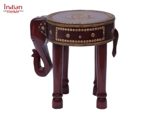 Indyjski drewniany taboret 79