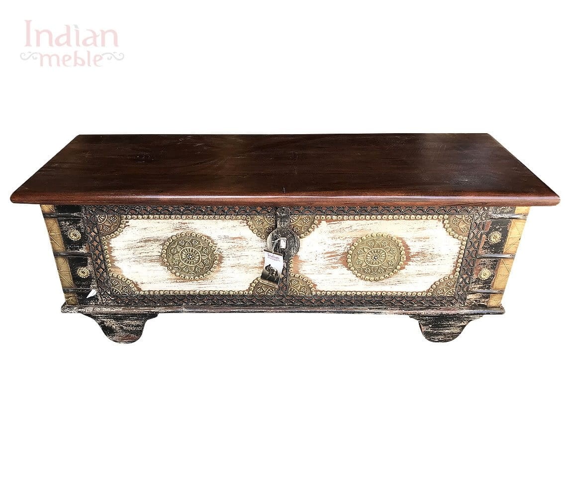 INDYJSKI DREWNIANY KUFER 'ART' 116 – zdjęcie 1